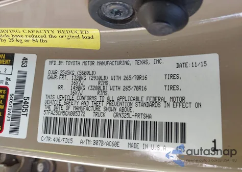 2016 Toyota Tacoma Trd Off Road from USA, damaged, VIN 5TFAZ5CN5GX005372